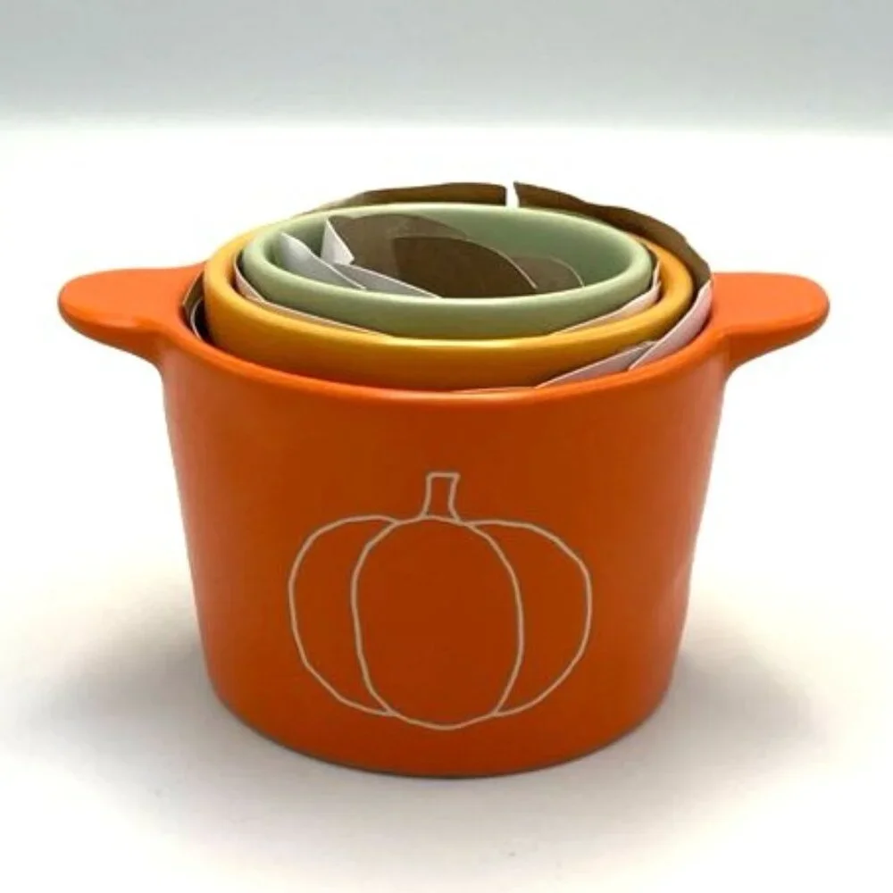 Rae Dunn Magenta Ceramic Measuring Cups Artisan Collection Fall Harvest Set of 3